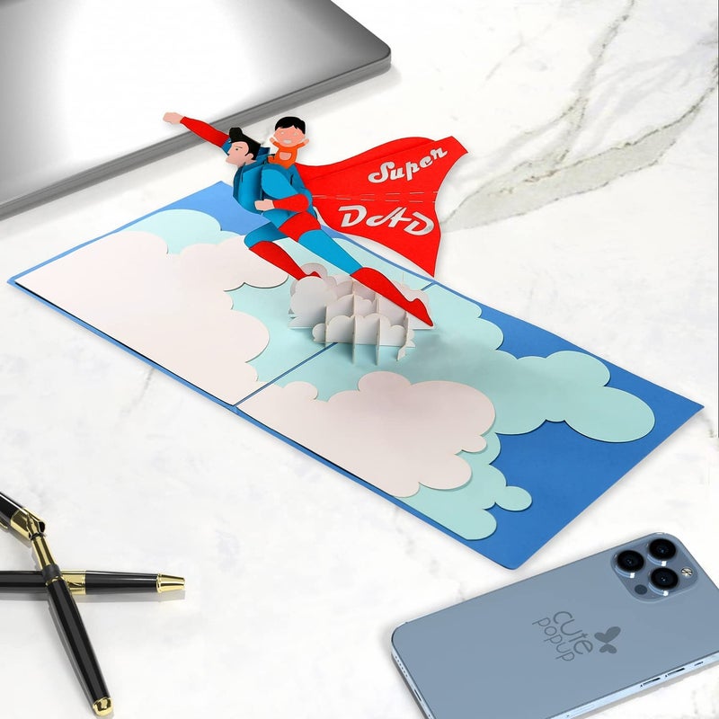 CUTE POPUP Super Dad 3D Popup card funny greeting gift for Husband, Dad, Father - Image 5